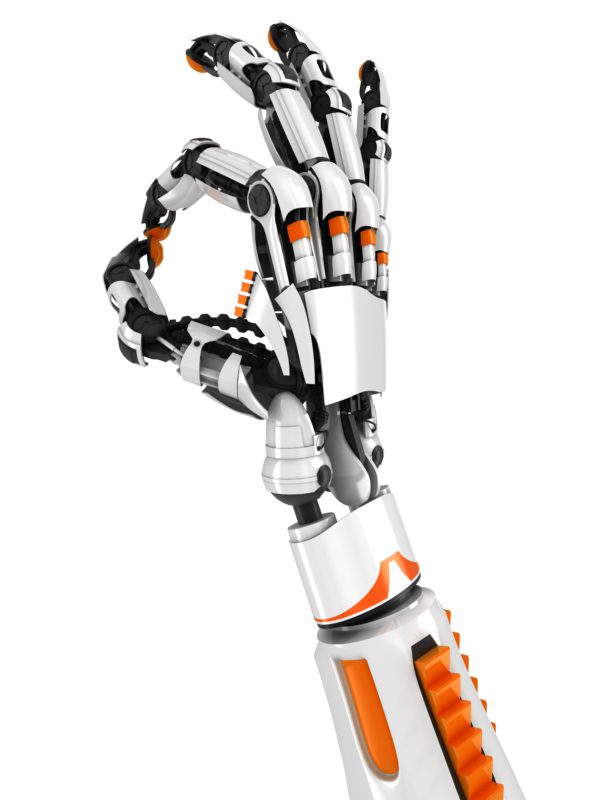 robot hand OK sign Roboterschulung